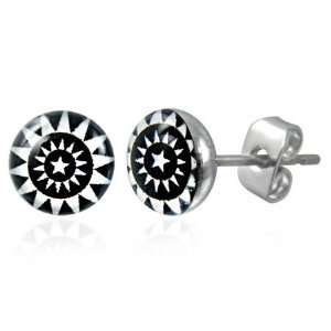   Jewellery Shop   Stainless Steel 7mm Logo Black & White Stars: Jewelry