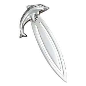    Sterling Silver High Polish Puffed Dolphin Bookmark: Jewelry