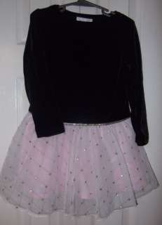byergirl Girls Sz 4 Black & Pink Dress Long Sleeve !!!!  