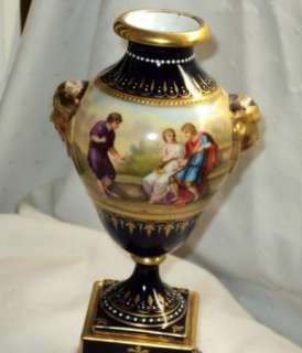 Royal Vienna COBALT JEWEL Alexander Apelles Amor AM Pranger Signed URN 