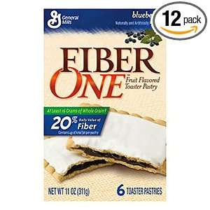 Fiber One Frosted Toaster Pastry, Blueberry, 11 Ounce Boxes (Pack of 