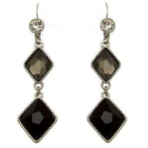 Acosta Jewellery   Jet Black, Shadow & Clear Crystal   Long Diamond 