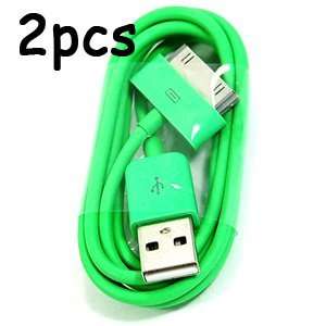  Bluecell 2 Pack Green Color USB Sync Data Cable for Iphone 