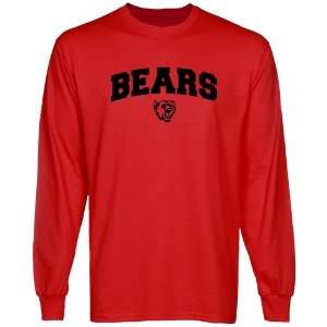 NCAA Bridgewater State Bears Red Logo Arch Long Sleeve T shirt:  