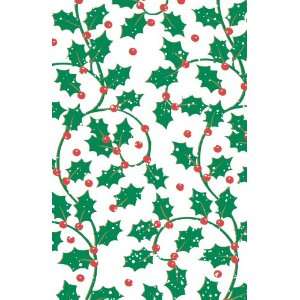   Disposable Plastic Tablecloth Rolls   Holly & Berries