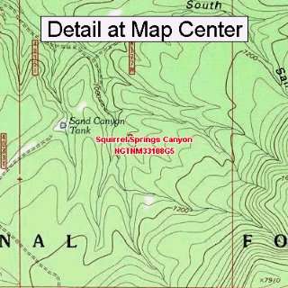  USGS Topographic Quadrangle Map   Squirrel Springs Canyon 