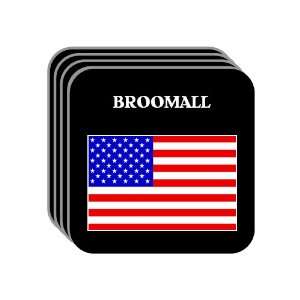 US Flag   Broomall, Pennsylvania (PA) Set of 4 Mini Mousepad Coasters