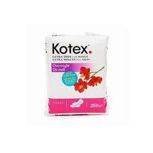  Kotex Ultra Thin with Wings, Overnight Pads, 28 ea Health 