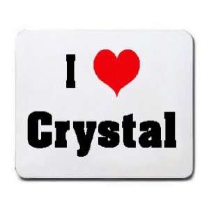  I Love/Heart Crystal Mousepad: Office Products