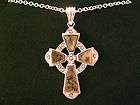 Irish Made Connemara Marble Silver Celtic Cross Pendant