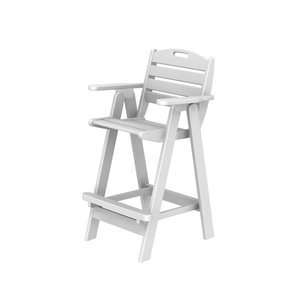  Poly Wood NCB46WH Nautical Chair Outdoor Bar Stool: Home 