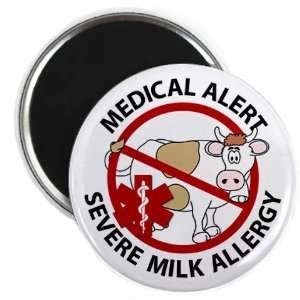  SEVERE MILK ALLERGY Cow Medical Alert 2.25 inch Fridge 