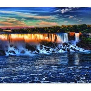   Sunset at the Falls 550pc Jigsaw Puzzle by Barry Shefsky: Toys & Games