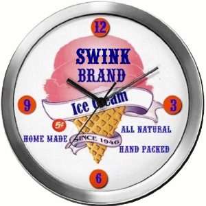  SWINK 14 Inch Ice Cream Metal Clock Quartz Movement 