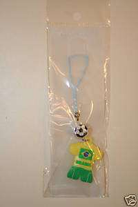 BRASIL YELLOW SOCCER JERSEY CELL PHONE CHARM FOOTBALL  