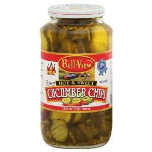 Bell View, Pickle Cuke Chip Hot&Swee, 32 OZ (Pack of 6)  