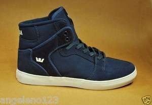 SUPRA Vaider Cortes Suede Dark Blue Fashion Sneakers Shoes High Top 