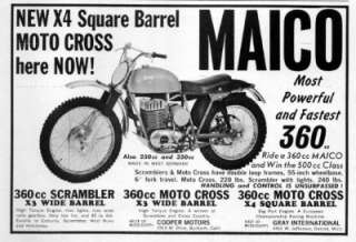 1968 Maico X4 Square Barrel 360 Motorcycle Original Ad  