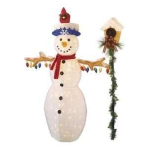   48in 250l Christmas Chenille Snowman with Bird House 