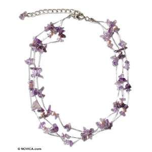  Pearl and amethyst necklace, Natural Spectacular 0.8 W 