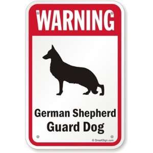   German Shepherd Guard Dog (with Graphic) Diamond Grade Sign, 18 x 12