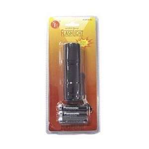  9 LED Metal Flashlight w/ Batteries   Black