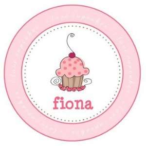  CUPCAKE PERSONALIZED CHILDRENS PLATE: Kitchen & Dining