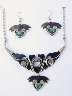 SET WITH BULLS HORN JEWELRY NECKLACE AND EARRINGS #38  