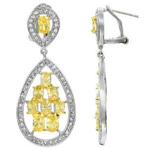 Callias Oval Cut CZ Dangle Earrings   Canary Jewelry