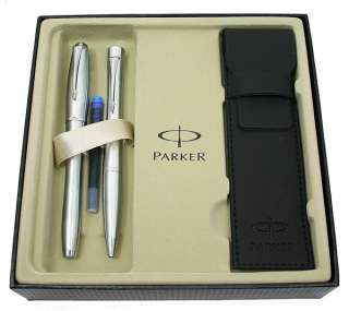 Parker Urban Fountain Pen & Ballpoint Pen Gift Set, Metallic Silver 