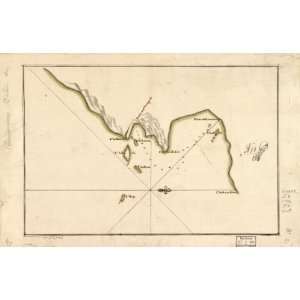  1746 map of Camarones Bay, Argentina,