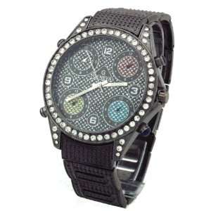   Iced Out Watch Gun Color with 4 Subdials Model 1505 B/B Electronics