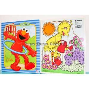   Sesame Street Character Wood Style Puzzles Featuring Elmo and Big Bird