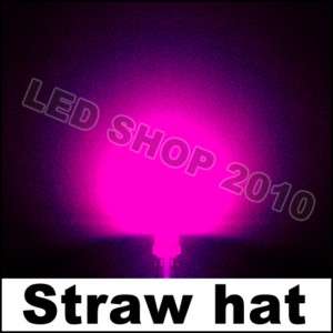50 pcs 5mm Straw hat pink LED Wide Angle Light lamp  
