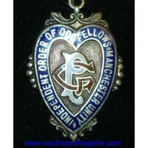  STERLING ENAMEL FOB MEDAL CHARM ODDFELLOWS Everything 