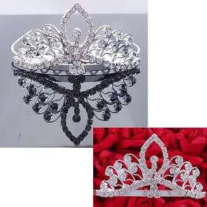    NEW Flower Bridal Prom Swarovski Crystal Tiara Comb H64 Beauty