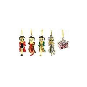  Set of 5 Miniature Betty Boop Christmas Ornaments: Home 
