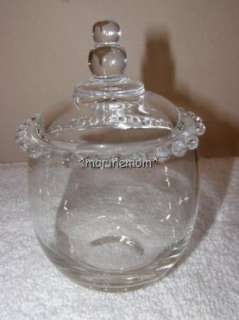 IMPERIAL CANDLEWICK MARMALADE JAM JELLY JARS W/LIDS (PAIR) EXC 
