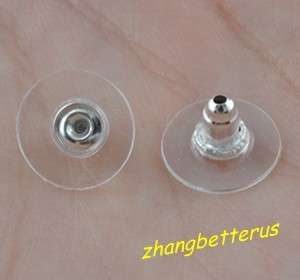 100 Plastic Earring Backs Stoppers Ear Post Nuts 12×7mm  