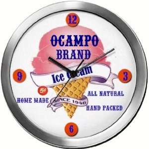  OCAMPO 14 Inch Ice Cream Metal Clock Quartz Movement 