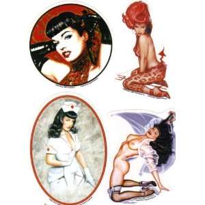  Bettie Page Stickers By Olivia Set of 4: Office Products