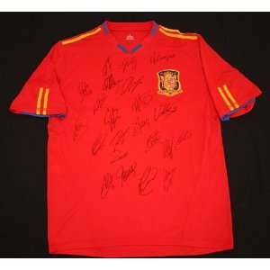 2010 Spain World Cup Champions Soccer Team Signed Red Jersey 