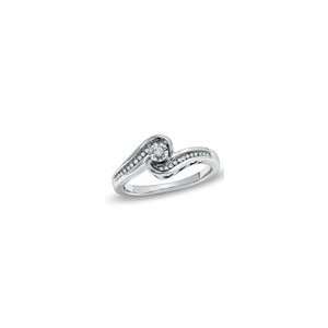   Promise Ring in 10K White Gold   Size 7 1/10 CT. T.W. classic: Jewelry