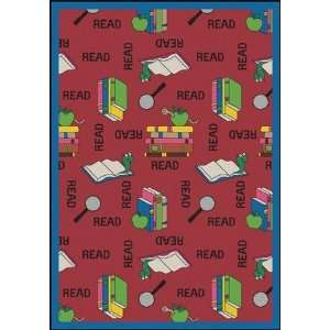  Joy Carpets 1419 Red Red Bookworm Rug Size: 310 x 54 