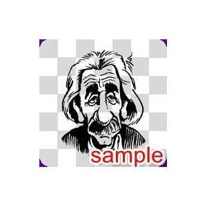  CARTOON EINSTEIN WHITE VINYL DECAL STICKER: Everything 