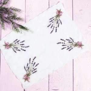  Lavender Tray Cloth (White)   Freestyle Embroidery Kit 