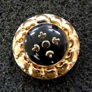 Gold Black Vintage Pewter Metal Retro Button Lot C180  