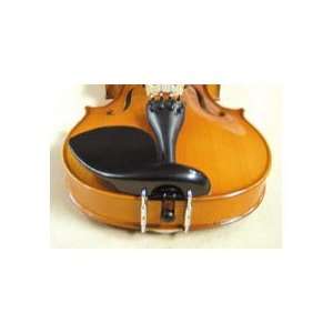  Strad Violin Chinrest   Ebony   Medium Plate w/Hump 