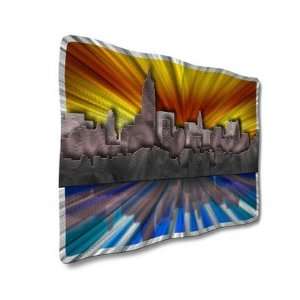   New York At Sunset Contemporary Wall Art   25.5 x 36 Home & Kitchen