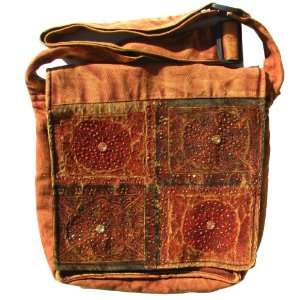  Bohemian Hippie Stonewashed Cotton Messenger Bag Salmon 